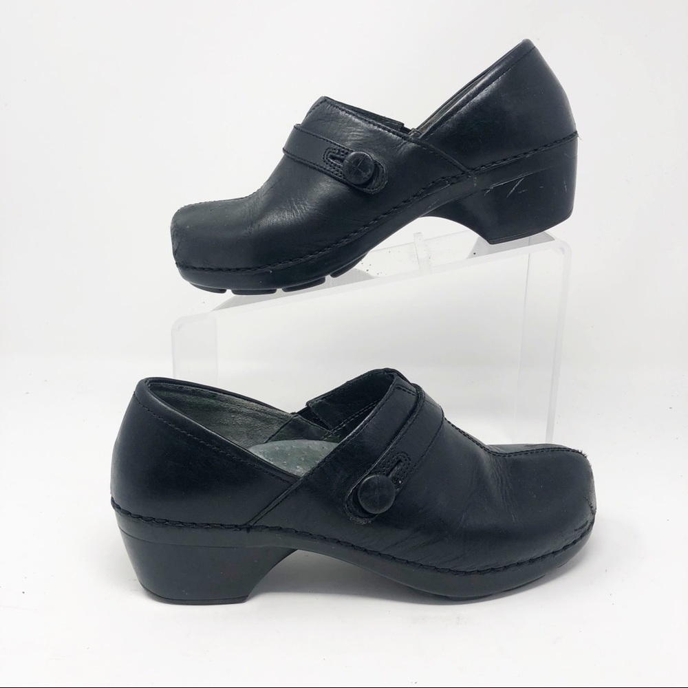 DANSKO | Black Clogs Slip On Strap Detail Heel 39